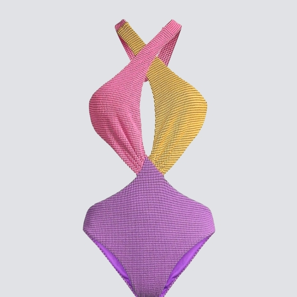 Agua Bendita Malibu Vini Cross-Neck Cut Out One-Piece Swimsuit - Picture 3 of 10